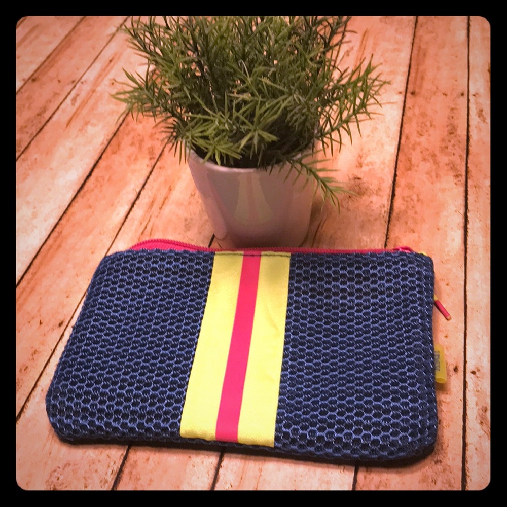 Blue nylon coin/clutch purse